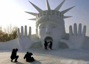 Amazing snow sculpture