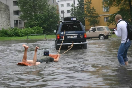 Fun during floods