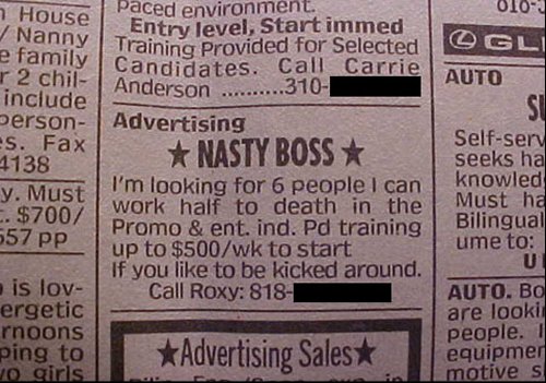 Nasty boss